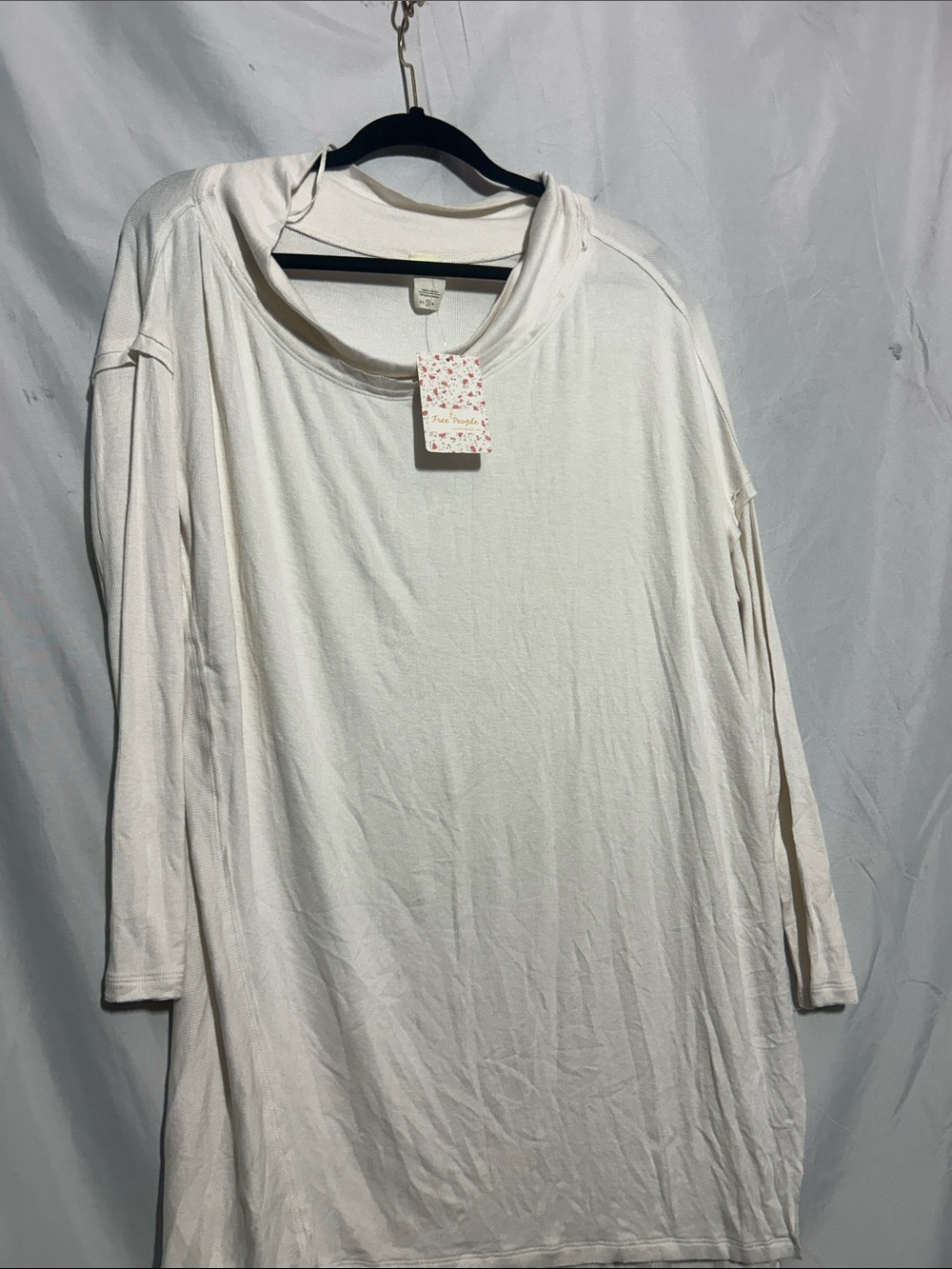 Free People Cream Long-Sleeve Tunic Top